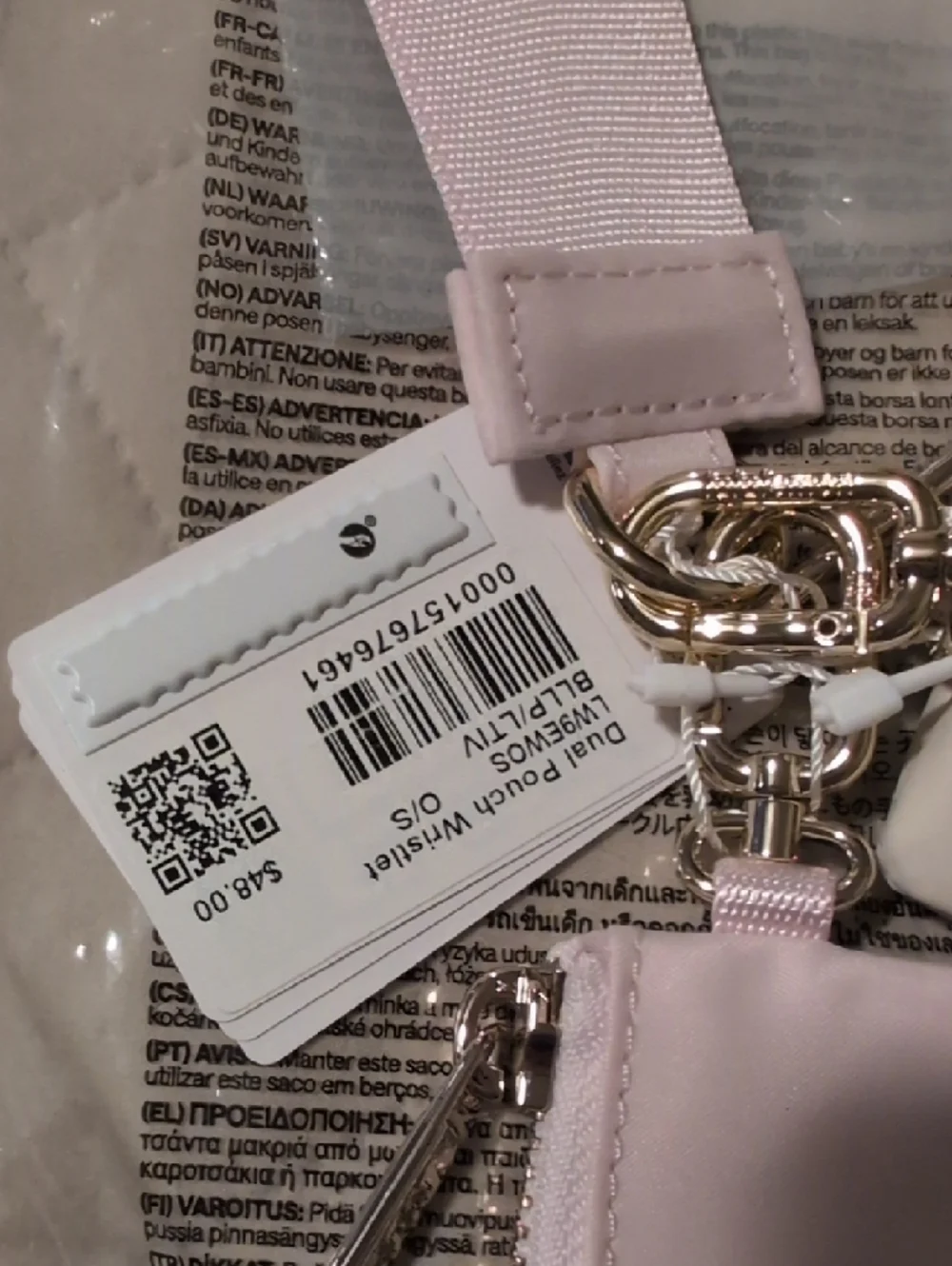 lululemon athletica Pink and Cream Dual Pouch Wristlet - Picture 2 of 5